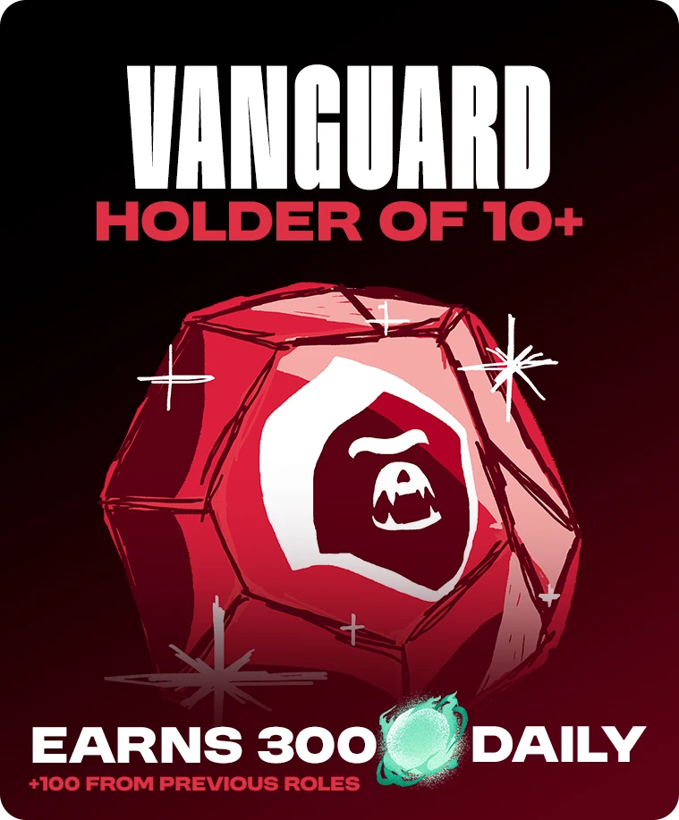 Vanguard: holder of 10+ Primals, earns 300 FOG daily